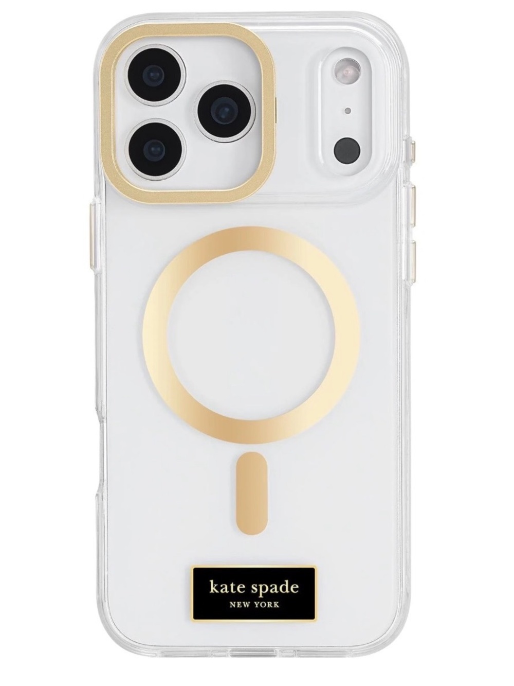 NWT kate spade Clear iPhone 17 Pro Case with Gold Accents and Stand - Picture 3 of 5
